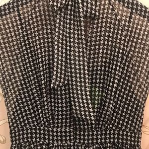 houndstooth chiffon dress